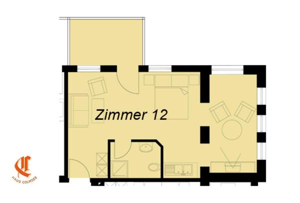 اتاق استاندارد با بالکن و چشم‌انداز دریا, Pension Haus Colmsee