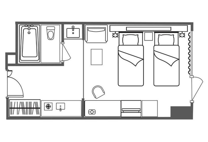 Номер Стандарт, Citadines Karasuma Gojo Kyoto
