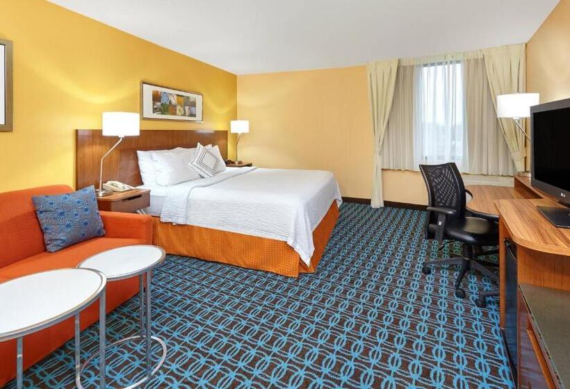 带大床的标准间, Fairfield Inn And Suites Chicago Lombard