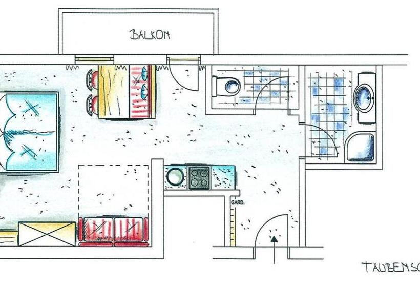 Апартаменты 1 Спальня, Landhaus Raich