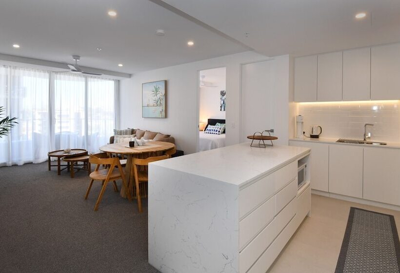 침실 2개 바다 전망 아파트, X Kirra Apartments