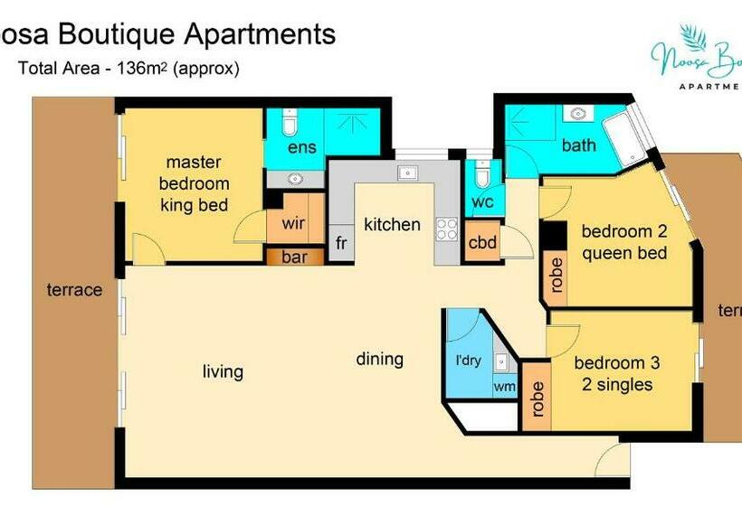 Апартаменты 3 Спальни, Noosa Boutique Apartments & Elkhorn Villas