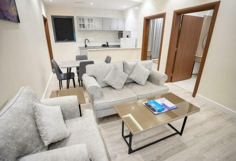 침실 2개 아파트, البرج الازرق شقق فندقية Alburj Alazraq