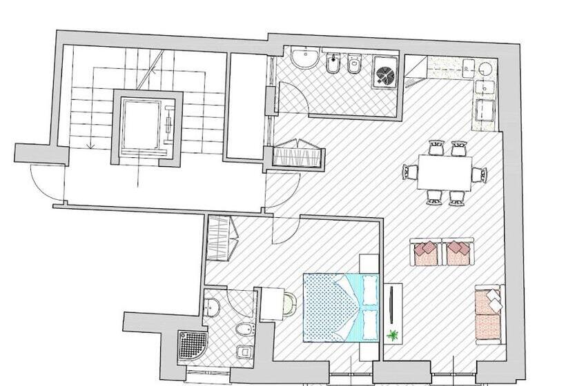 침실 1개 발코니 아파트, Residenza Alba