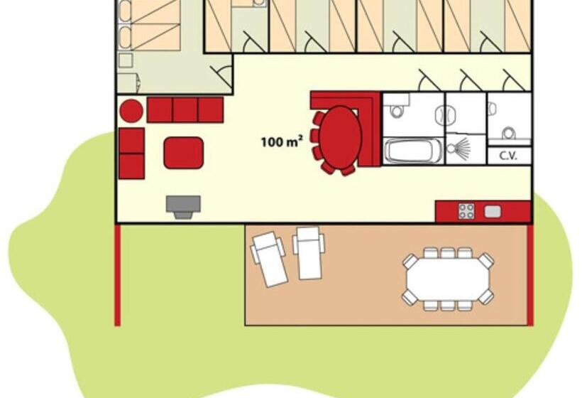 Апартаменты 5 спален, Bungalow 10 Personen