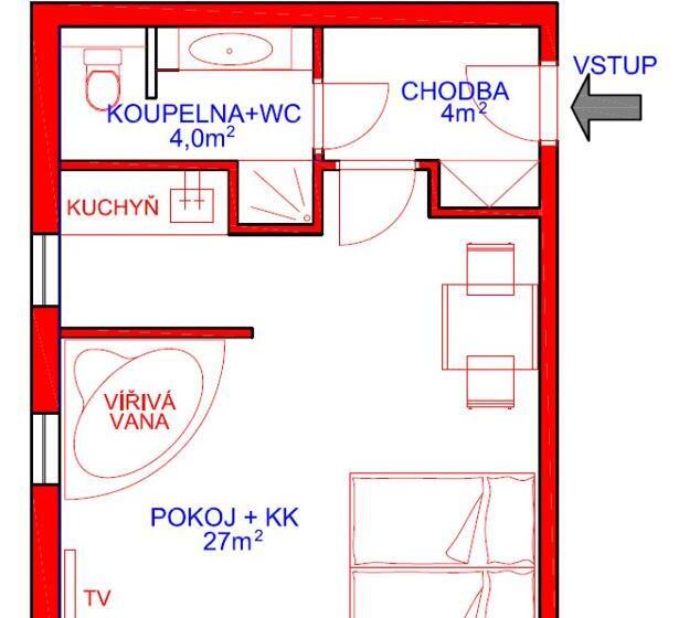 １ベッドルームのデラックスアパートメント, Apartmány U Solišů