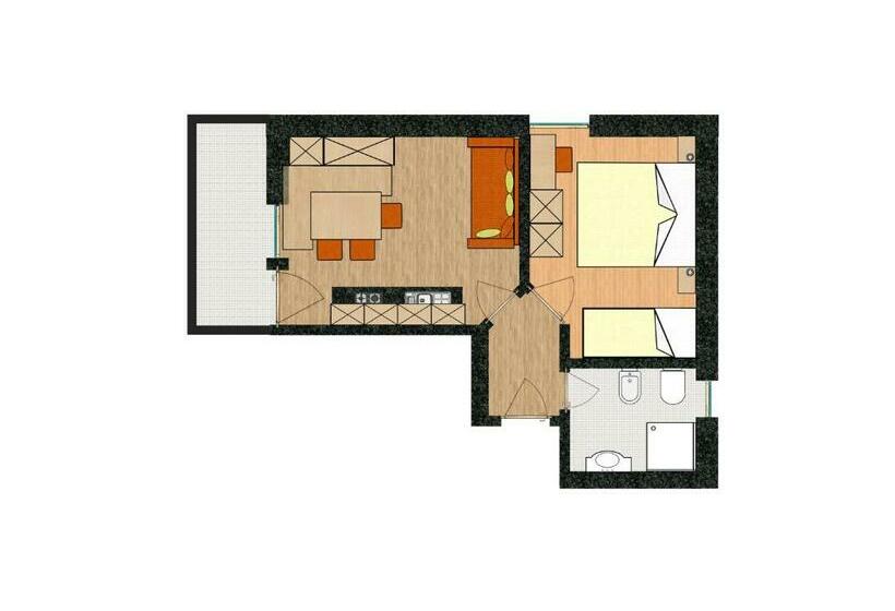 Апартаменты 1 Спальня, Appartamenti Vilin