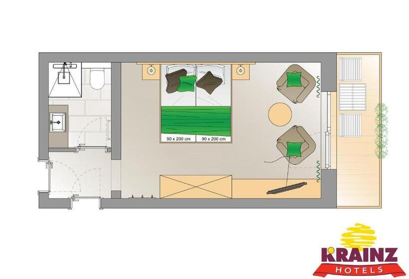 バルコニー付きスタンダードルーム, Vitalhotel Krainz