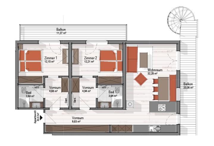 Апартаменты 2 Спальни, Aparthotel Garni Schranz