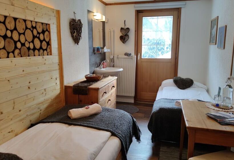 标准单人间共用浴室, Gasthaus Alpina
