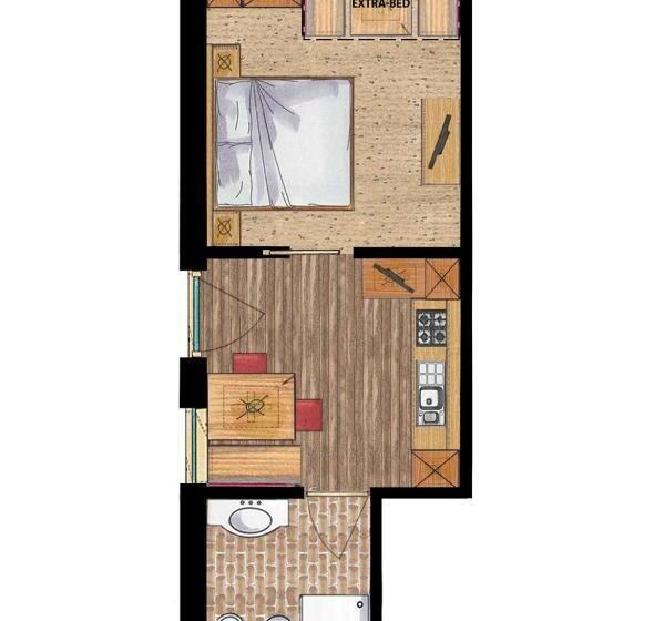 آپارتمان 1 خوابه, Residence Costa Burjada