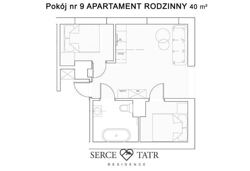 Апартаменты 2 Спальни, Serce Tatr Residence Zakopane   Blisko Krupówek