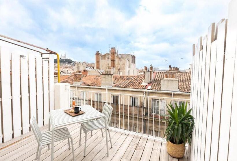 آپارتمان 1 خوابه با تراس, The Babel Community Hôtel   Vieux Port