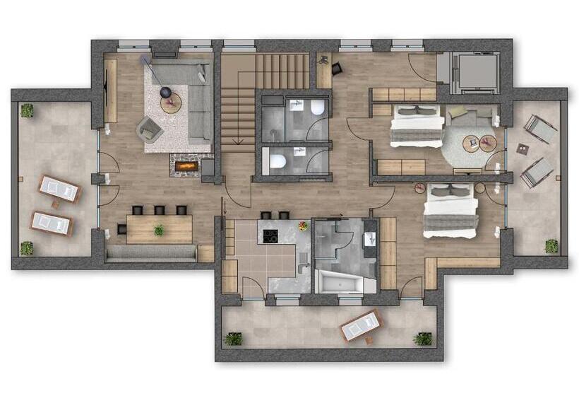 1 Bedroom Penthouse Apartment, Balma Restaurant Suites
