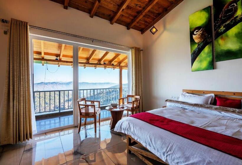 스탠다드 룸 산 전망, Shree Parijat Resort At Mukteshwar Hill Station With Himalayan View