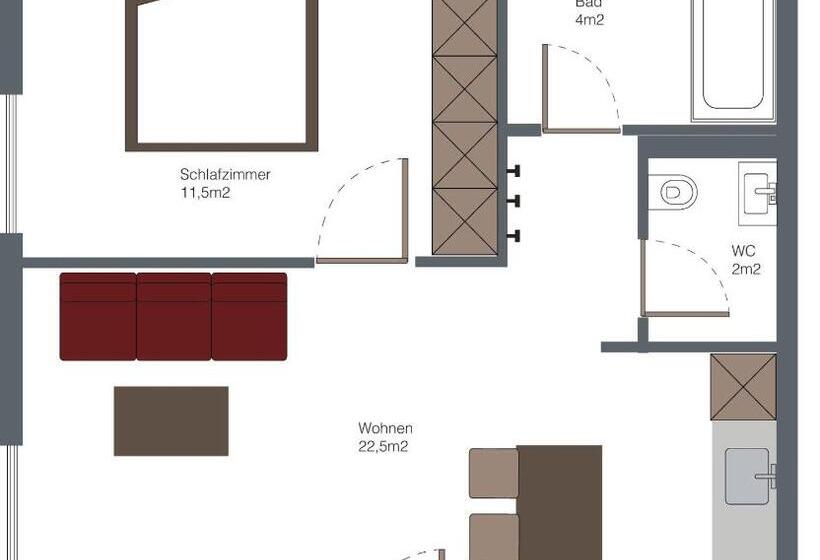 آپارتمان 1 خوابه, Bühlhof Appartements