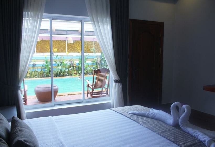 اتاق استاندارد با چشم‌انداز استخر, Ramchang Guesthouse