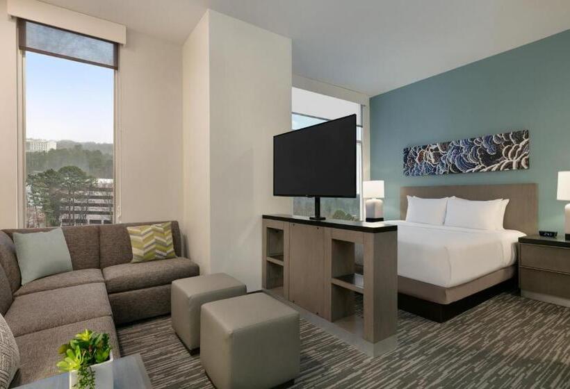 带大床的标准工作室, Hyatt House Atlanta Perimeter Center
