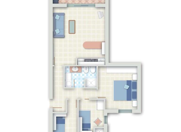 带1个卧室的带阳台的公寓, Residence Floreal