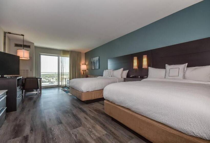 侧面带海景的标准工作室, Residence Inn By Marriott Myrtle Beach Oceanfront