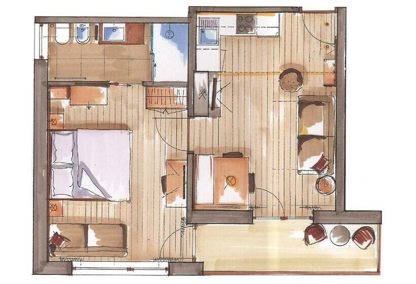 Апартаменты 1 Спальня, Appartement Hotel Erlhof Deluxe