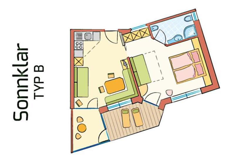 Апартаменты Superior 1 Спальня, Appartement Hotel Erlhof Deluxe