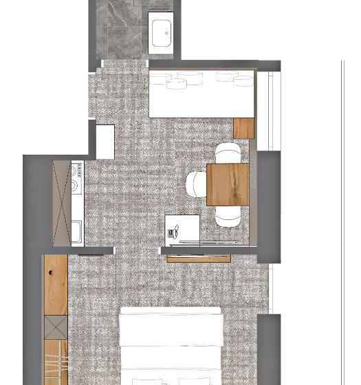 Апартаменты 1 Спальня с Балконом, Alpenresidenz Trisanna