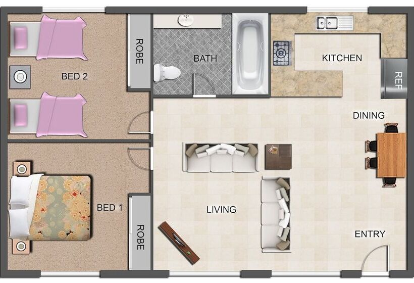 침실 2개 아파트, Haven Waters Motel & Apartments