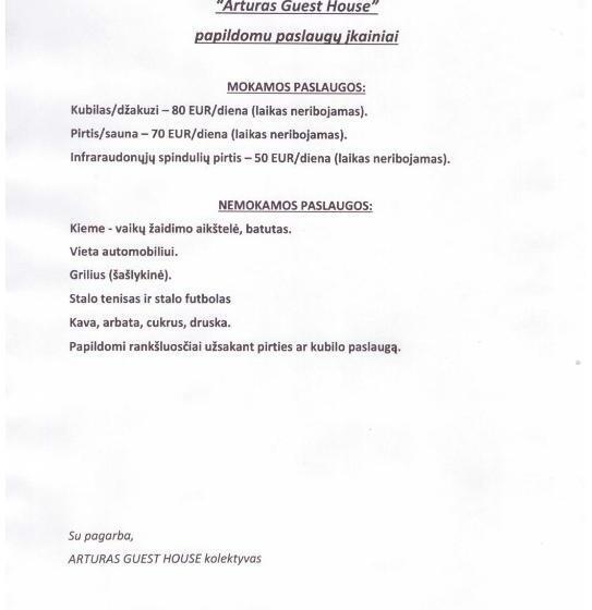 اتاق استاندارد, Arturas Guest House