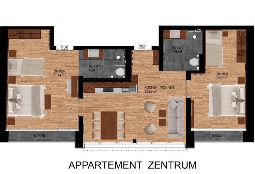 침실 2개 아파트, Gletscherblick B&b