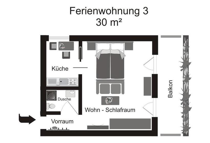 Monolocale Standard con Balcone, Landhaus Krenn