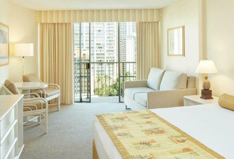 キングサイズベッドのスタンダードルーム, Outrigger Waikiki Paradise