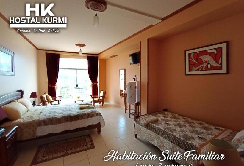 اتاق استاندارد سه تخته با بالکن, Hostal Kurmi   Coroico