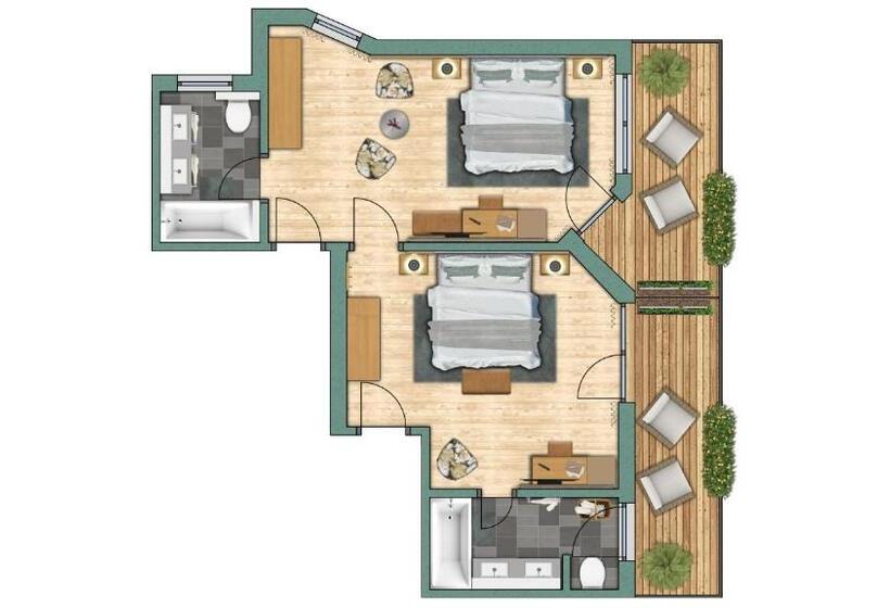 Апартаменты 1 Спальня с Балконом, Resort La Ginabelle