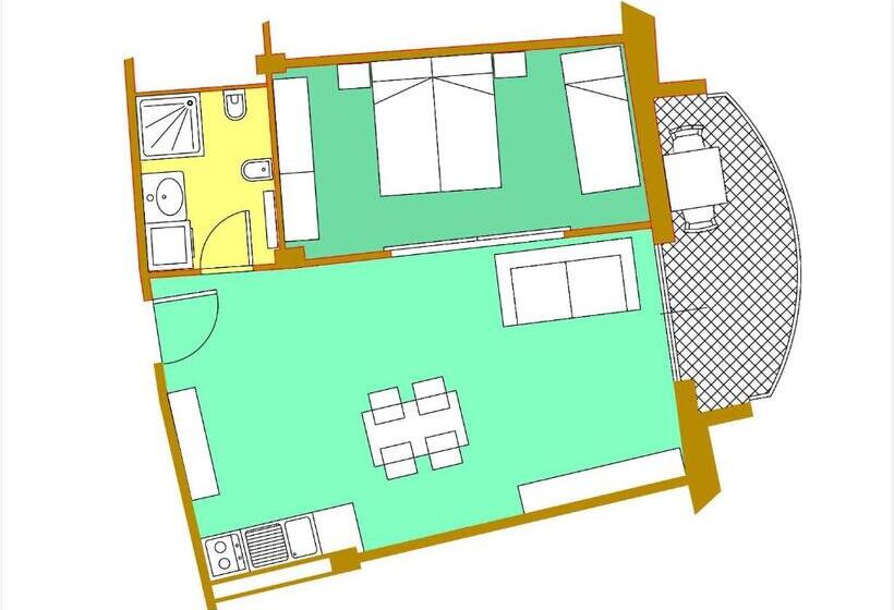 Апартаменты Deluxe 1 Спальня, Residence Venice