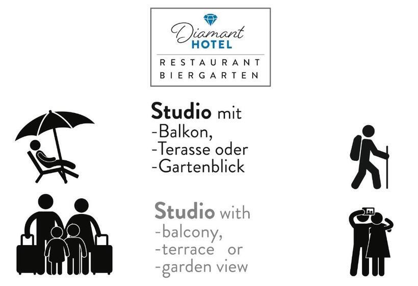 标准工作室带阳台, Diamanthotel Idar Oberstein