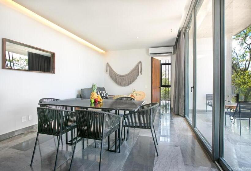テラス付き１ベッドルームアパートメント, Iik Tulum By Groovy Stays  A Hip Condo Hotel With Wifi, Rooftop, Pool, Sleeps 6