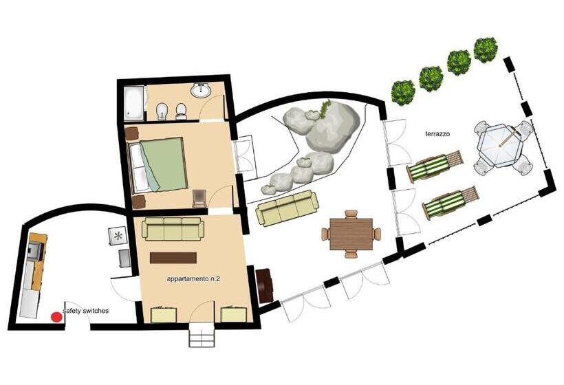 1 Bedroom Apartment with Terrace Sea View, Residence Villa Rosa