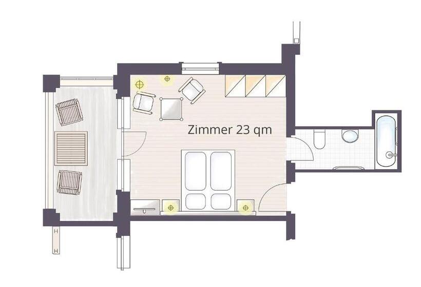스탠다드 발코니 룸 바다 전망, Villa Halliger