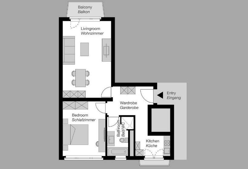 آپارتمان 1 خوابه, City Stay Apartments Lindenstraße