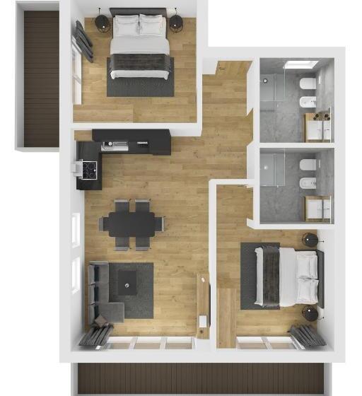 Апартаменты Пентхаус 1 Спальня, Chalet Kristall   Dolomites Garden Chalet