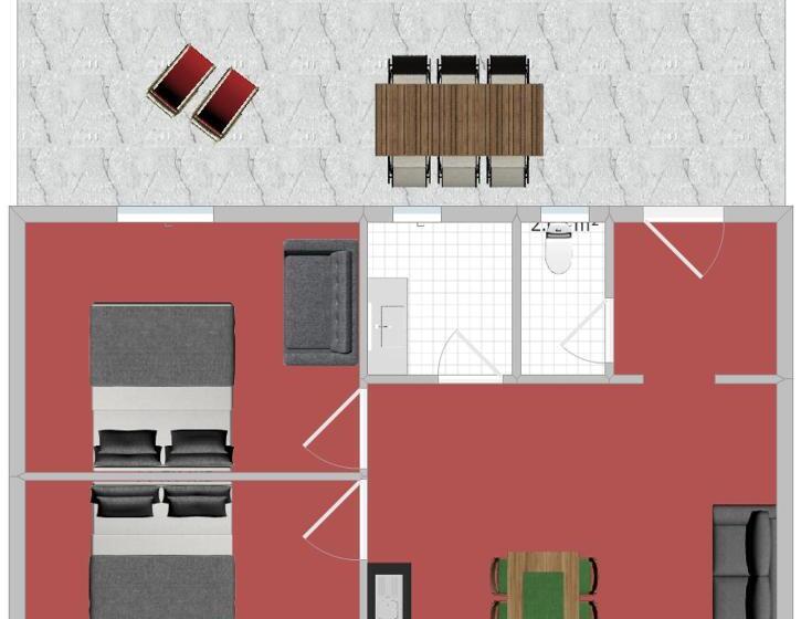 Апартаменты 2 Спальни с Балконом, Apart Hotel Ideal