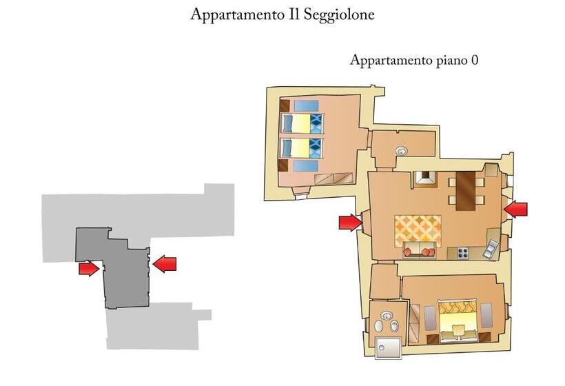 침실 2개 아파트, La Fattoria Del Rio Di Sopra   Agriturismo Baldeschi