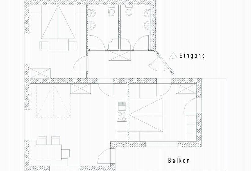 آپارتمان 2 خوابه, Haus Helga