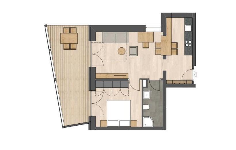 Апартаменты 1 Спальня с Видом, Panoramic Suites Winzerhöhe