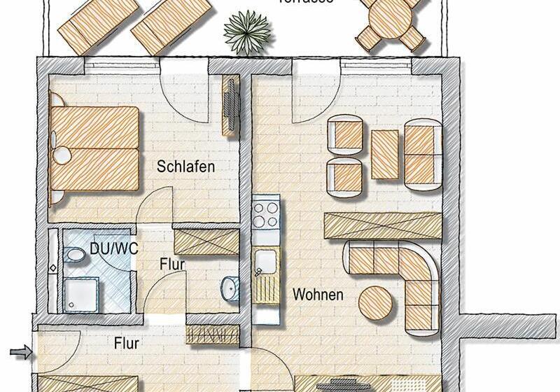 Апартаменты 1 Спальня с Террасой, Alp Chalet